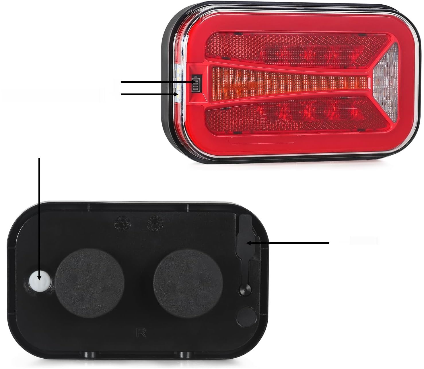 AOHEWEI Magnetyczny bezprzewodowy zestaw tylnych świateł LED do przyczepy