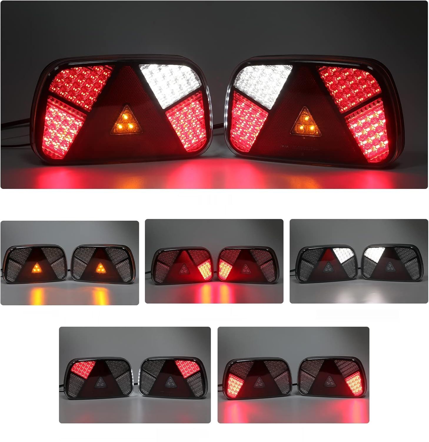 AOHEWEI Zestaw lamp tylnych do przyczepy 12V/24V