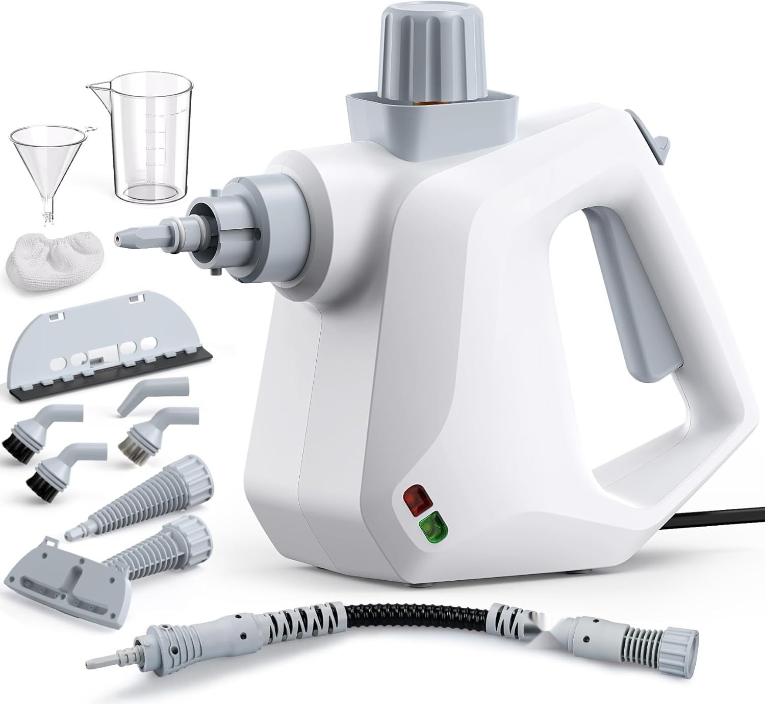 Przenośny parowy środek czyszczący z 10 akcesoriami (biały)