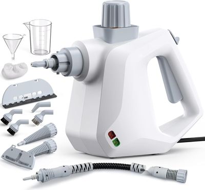 Przenośny parowy środek czyszczący z 10 akcesoriami (biały)