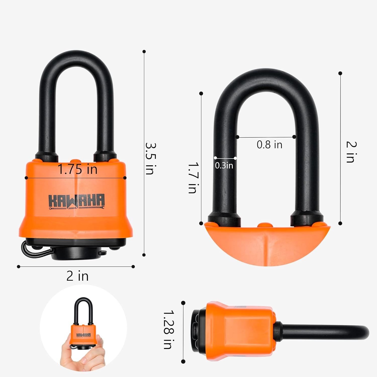 KAWAHA 91/40L-2P Wodoodporne laminowane kłódki z kluczem