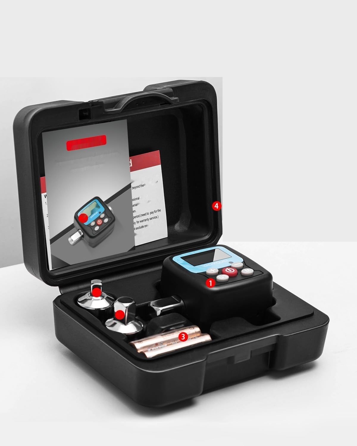 GOYOJO Zestaw cyfrowych kluczy dynamometrycznych с adapterami 1/2&quot; 1/4&quot; 3/8&quot;