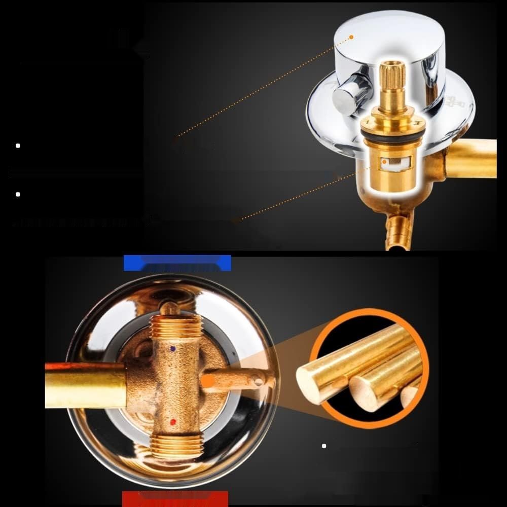 AFUDER prysznic Mosiężny kran prysznicowy Mosiądz chromowany