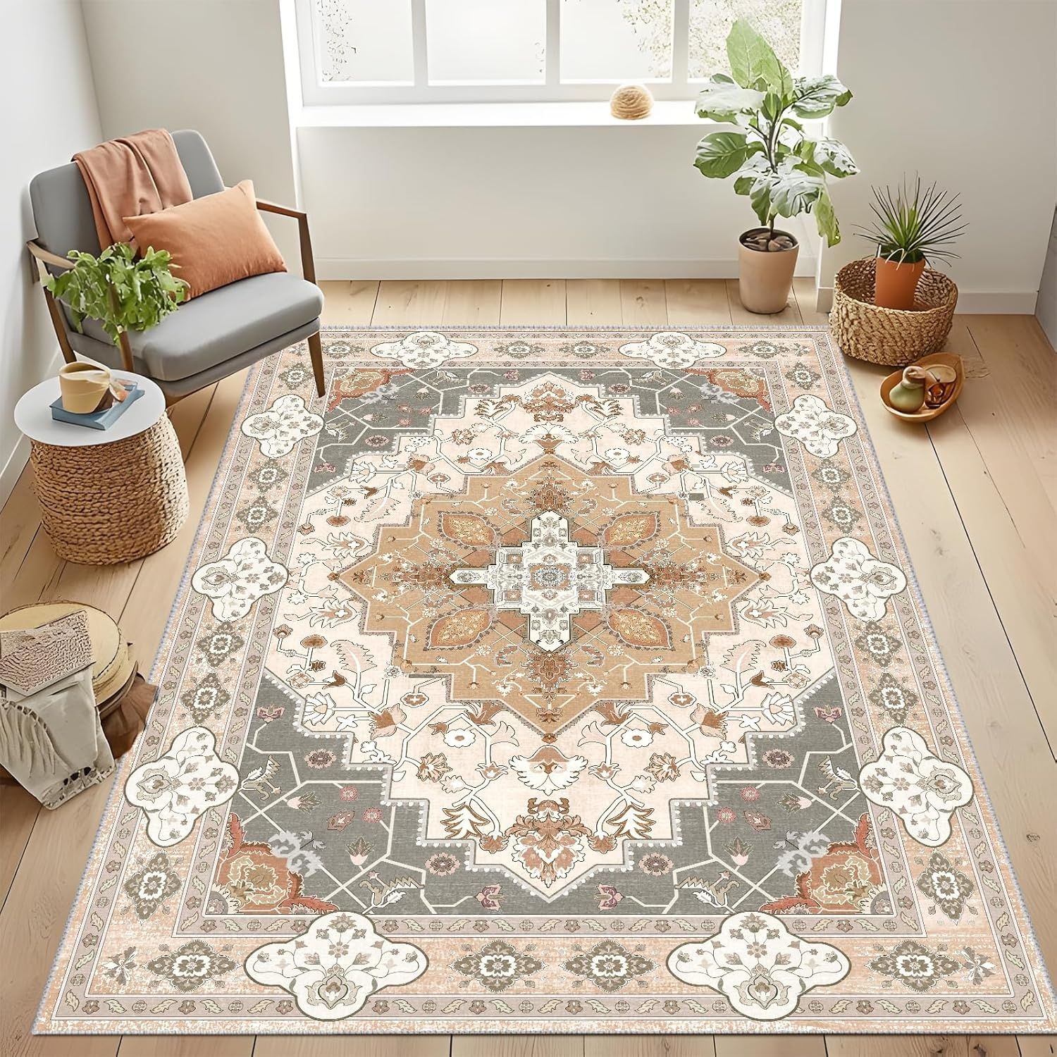 Dywan salonowy, żółty, 160 x 230 cm, styl vintage