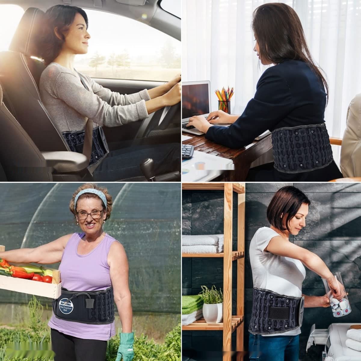 HONGJING Pas teleskopowy do odciążenia dolnej części pleców