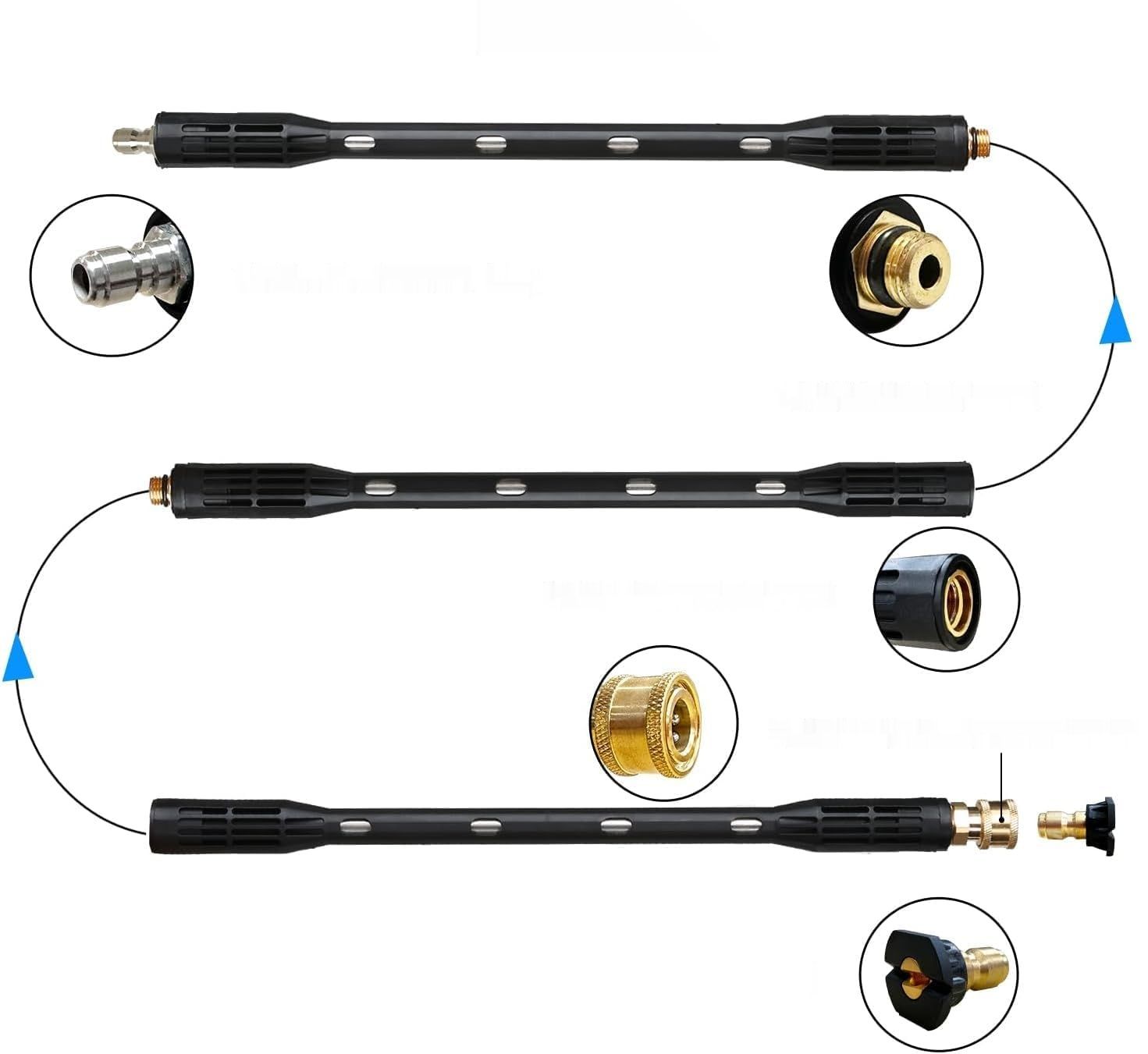 YUET Przedłużacz do myjki wysokociśnieniowej, lanca z 9 dyszami.