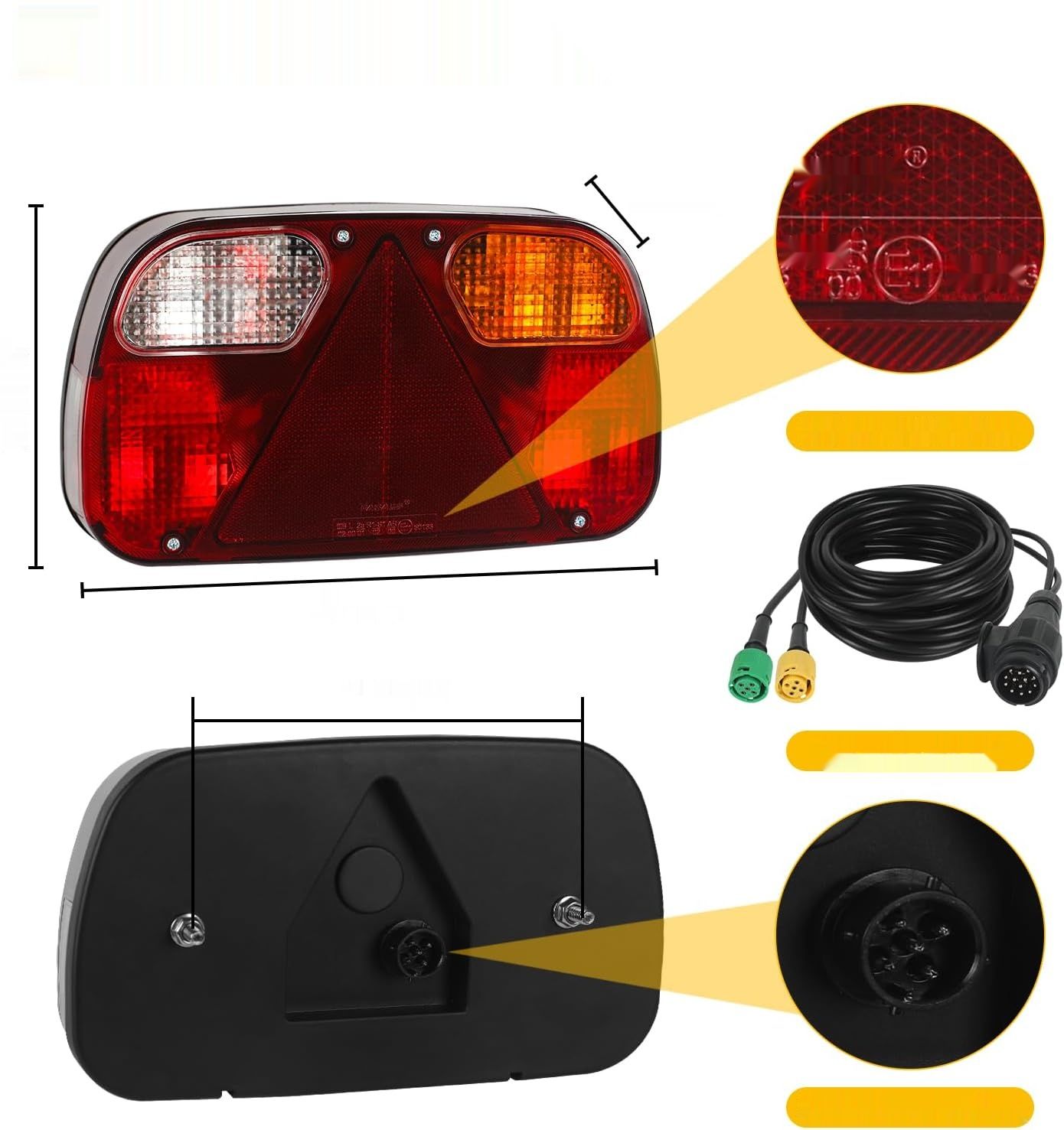 AOHEWEI Zestaw Tylnych Świateł Przyczepy Lampa Hamulcowa