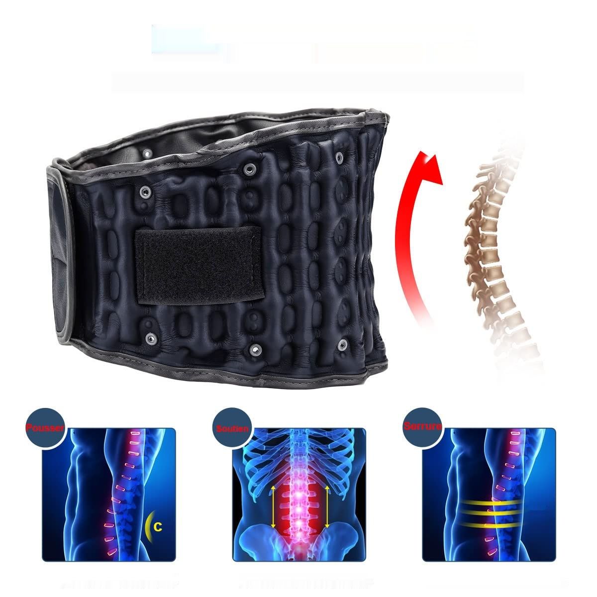 HONGJING Pas teleskopowy do odciążenia dolnej części pleców