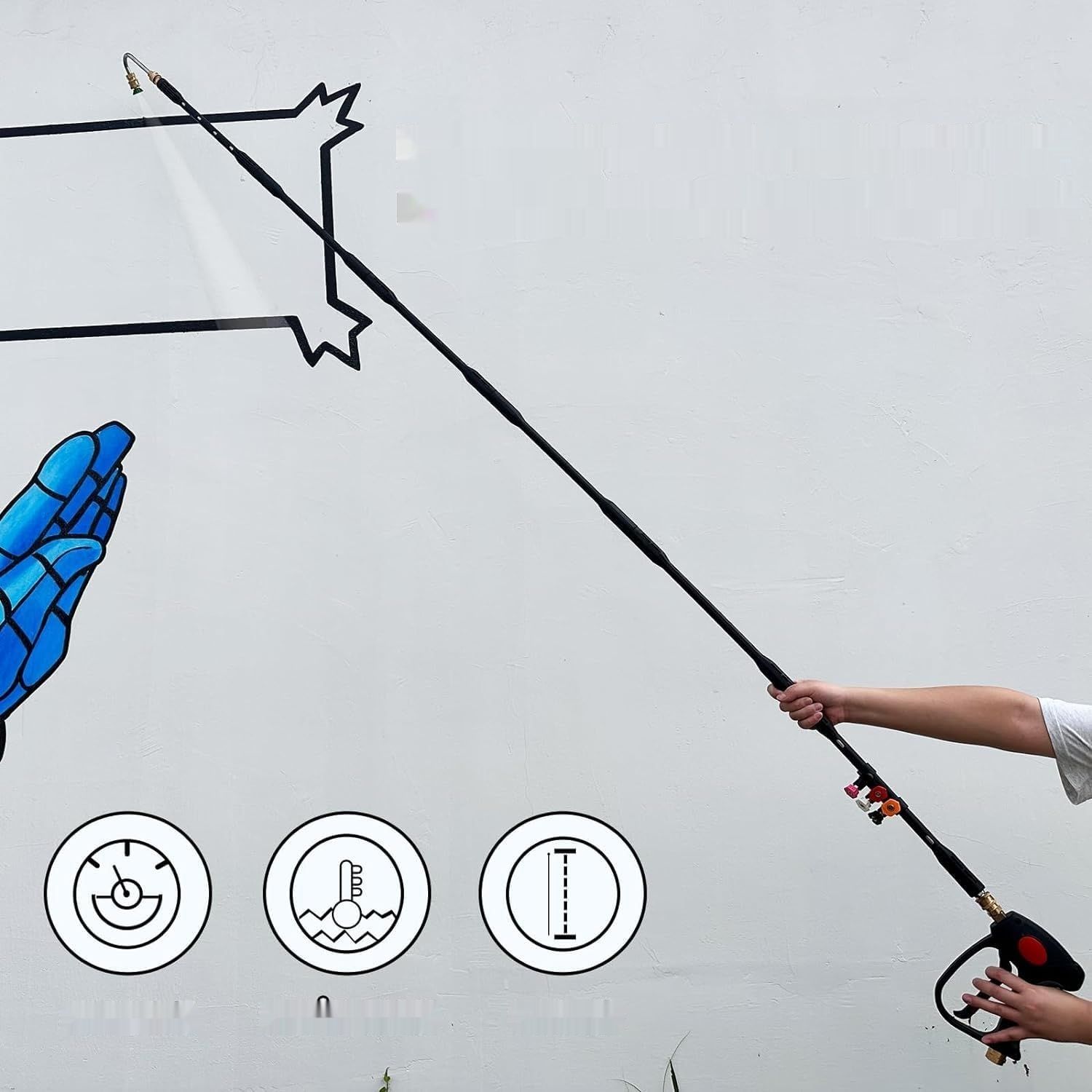 YUET Przedłużacz do myjki wysokociśnieniowej, lanca z 9 dyszami.