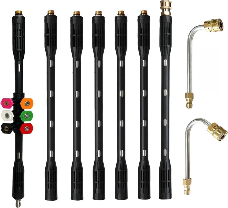 YUET Przedłużacz do myjki wysokociśnieniowej, lanca z 9 dyszami.