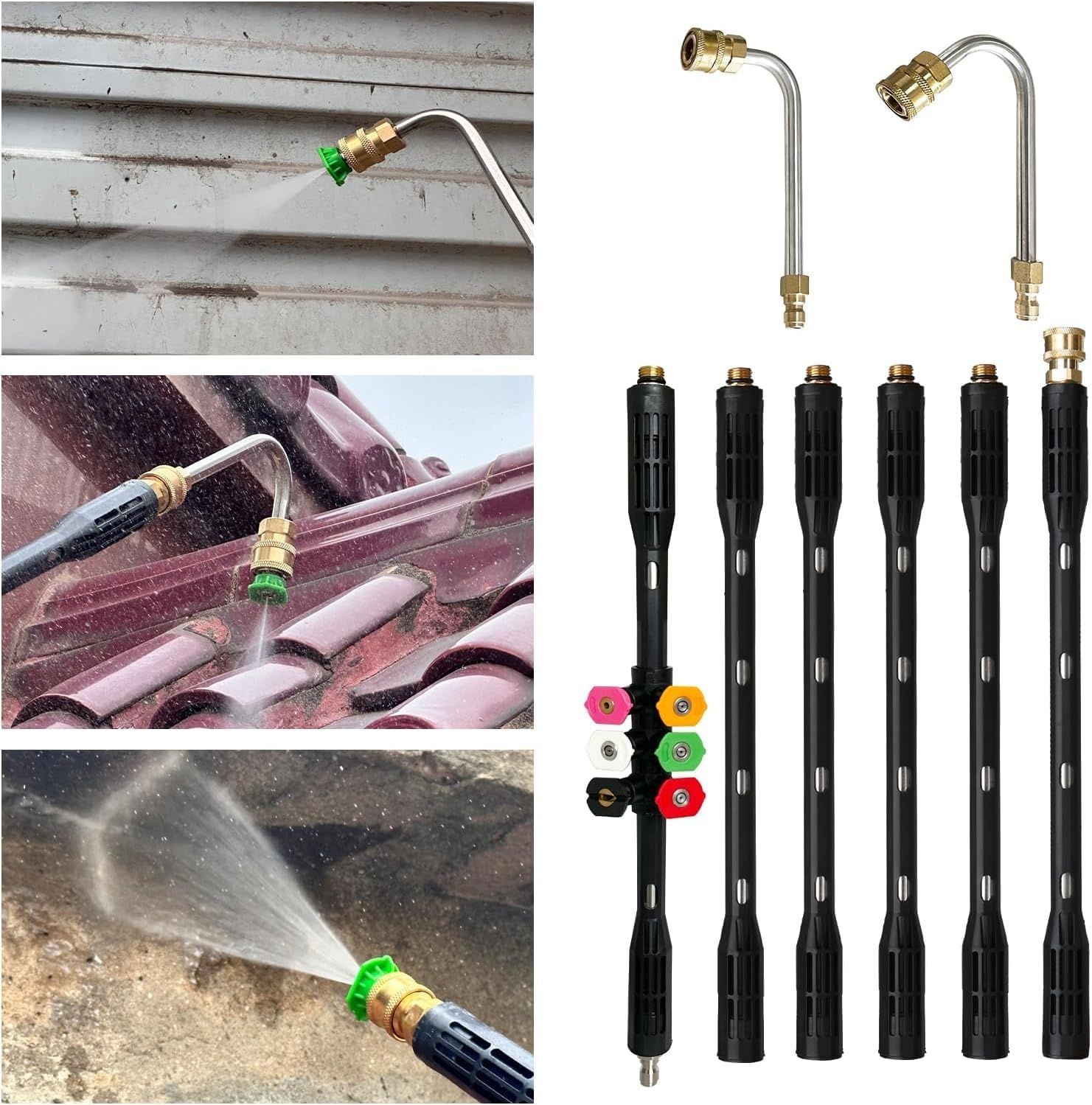 YUET Przedłużacz do myjki wysokociśnieniowej, lanca z 9 dyszami.