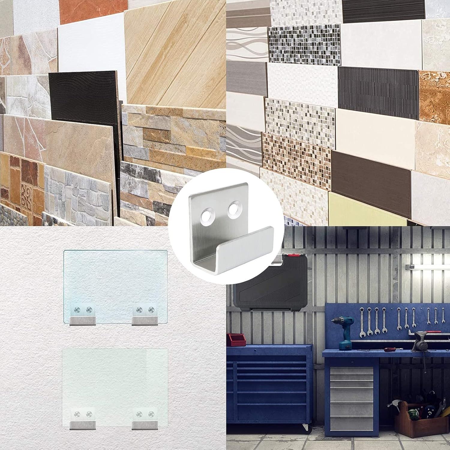 8 haczyków do garderoby, stal nierdzewna, z akcesoriami.