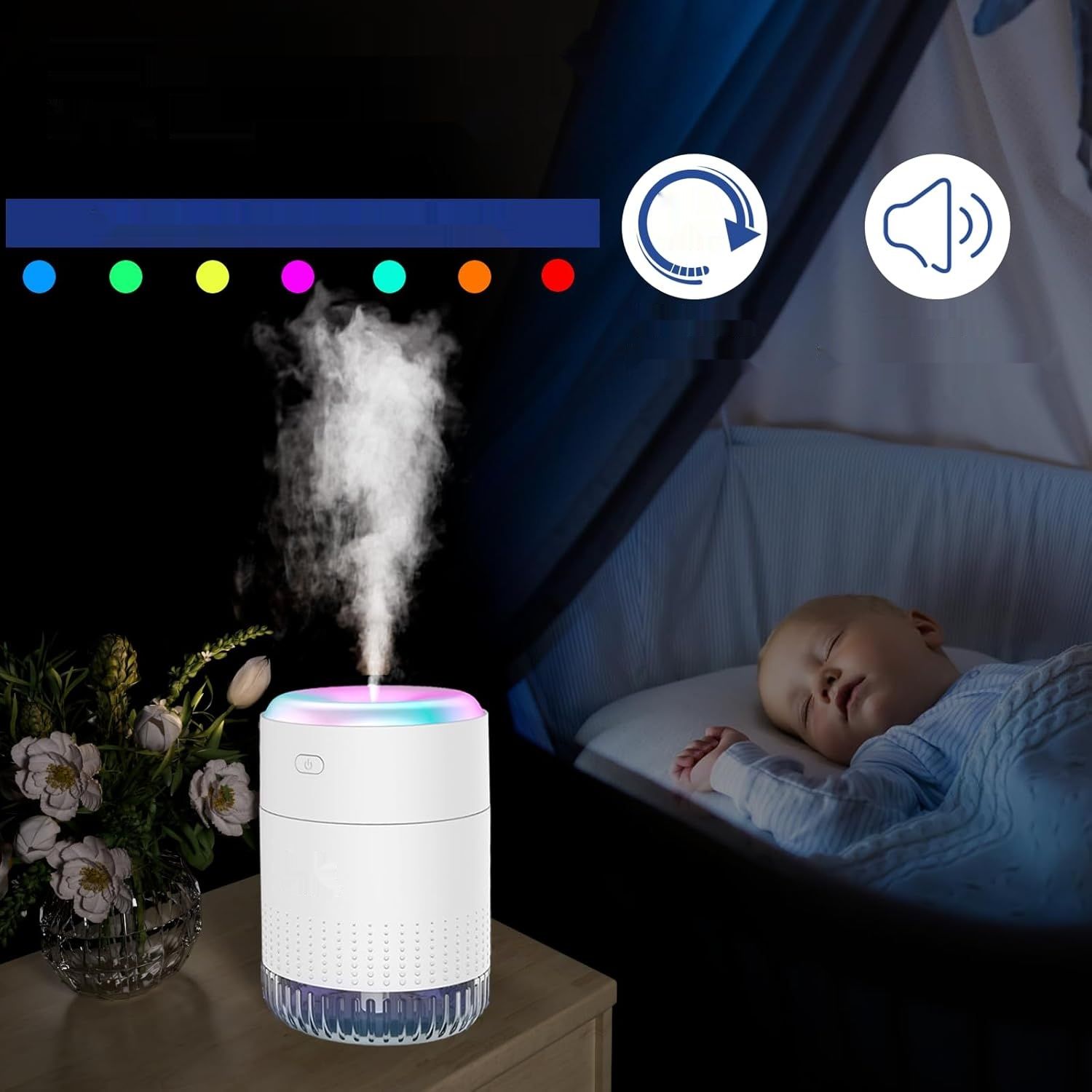 SZO Nawilżacz Mini  wewnętrzny z oświetleniem LED