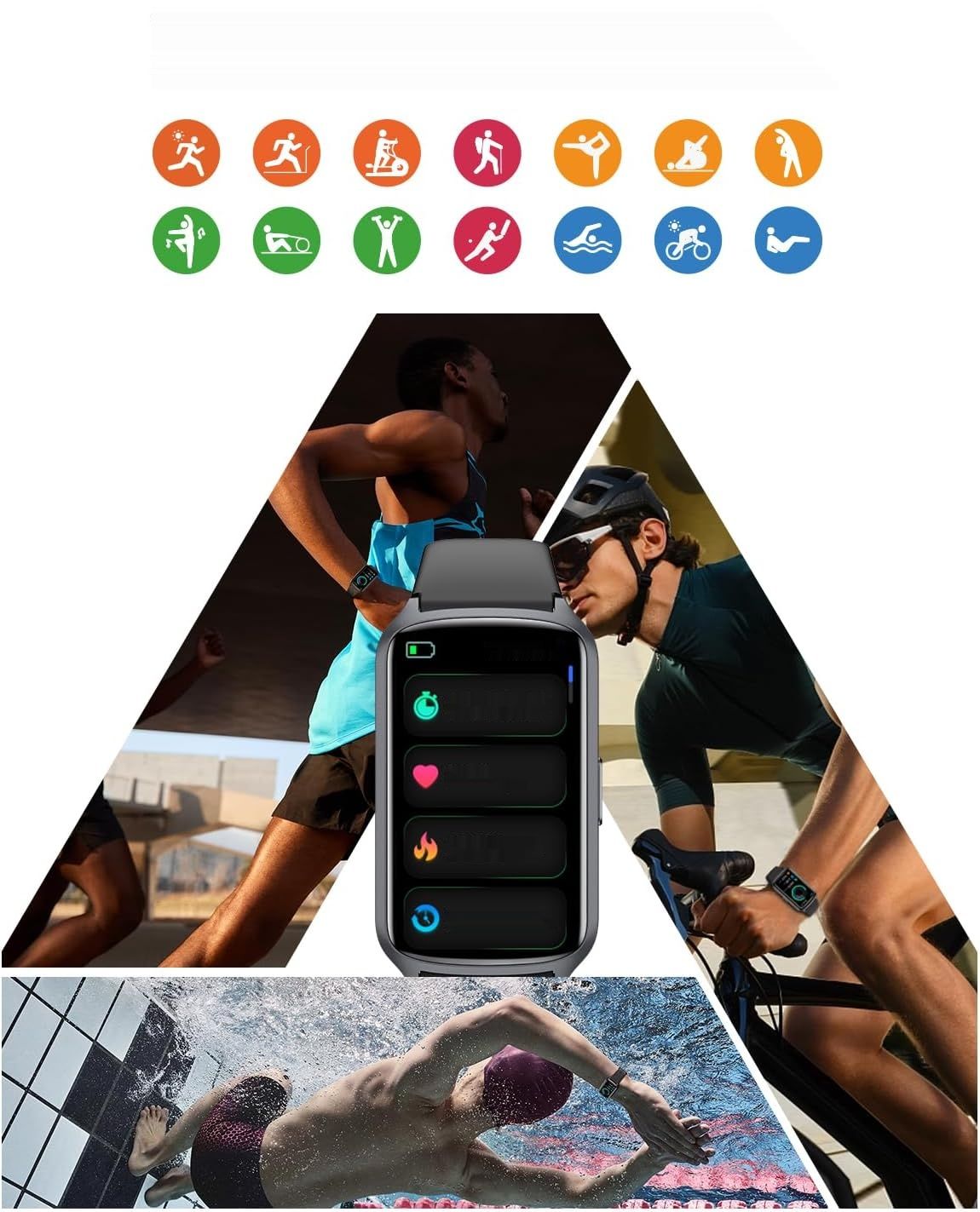 Fitness Tracker Zegarek sportowy dla kobiet i mężczyzn