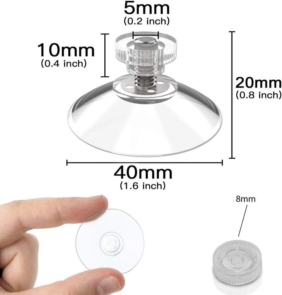 FOGAWA 20 sztuk przyssawki Ø 40mm z nakrętką radełkowaną gwint M5