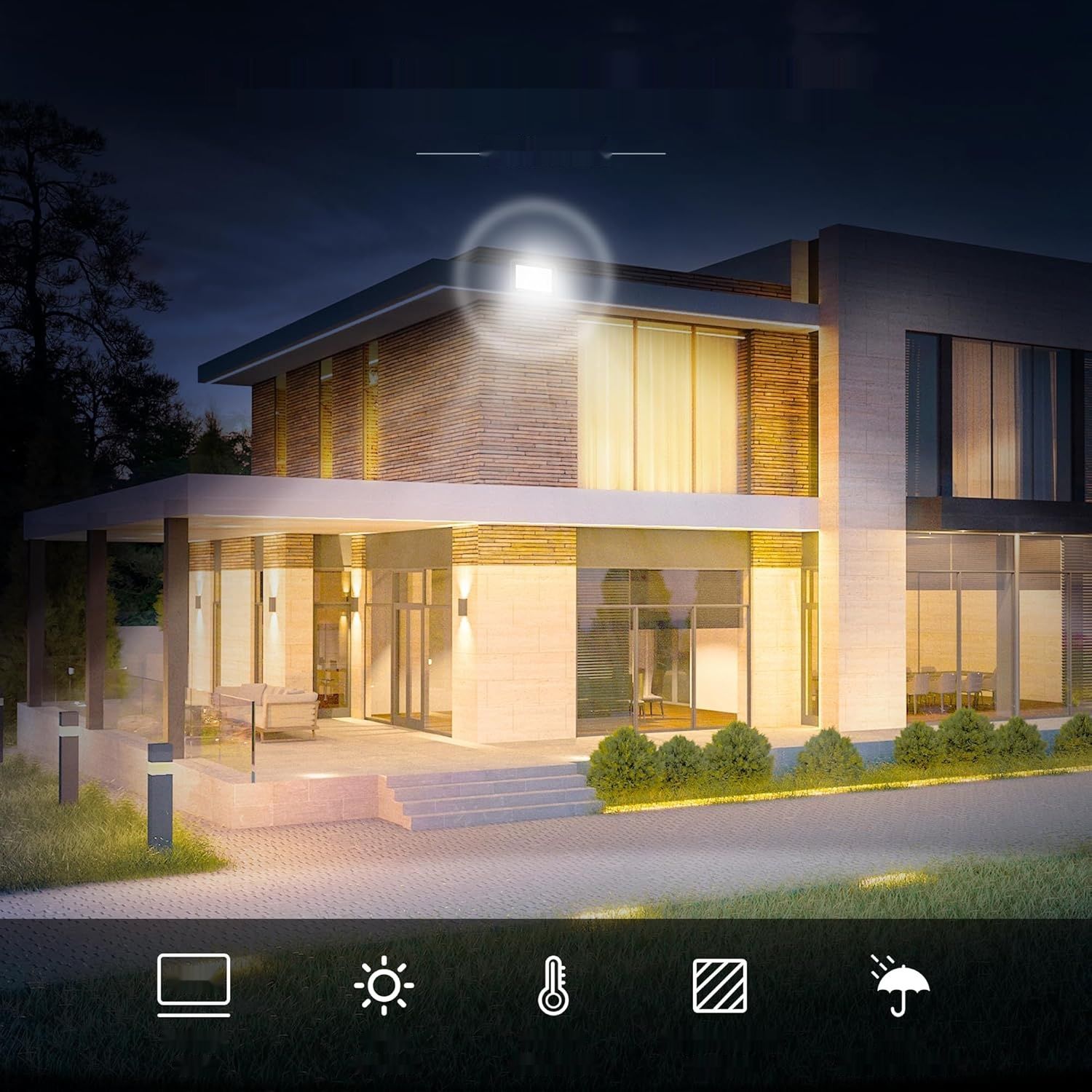 kelinvmi Reflektor LED 30W na zewnątrz, naświetlacz LED 3000lm, 6500K, IP66.