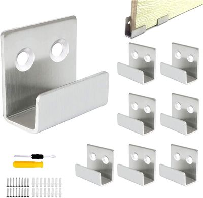 8 haczyków do garderoby, stal nierdzewna, z akcesoriami.