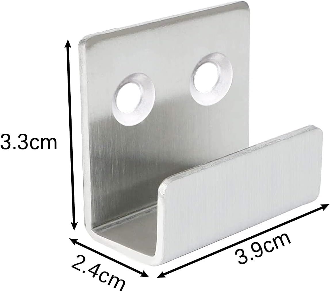 8 haczyków do garderoby, stal nierdzewna, z akcesoriami.