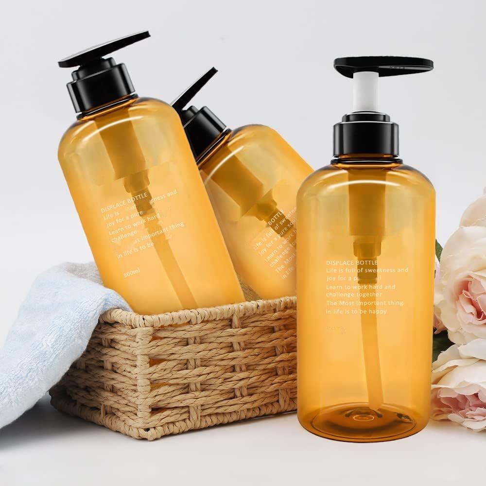 Dozownik do szamponu i odżywki, zestaw 3 sztuk, plastikowy dozownik.