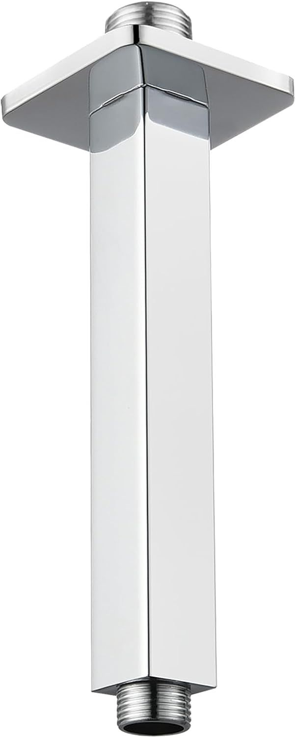Ramię Prysznica Voolan z Kołnierzem, 15cm, Kwadratowe