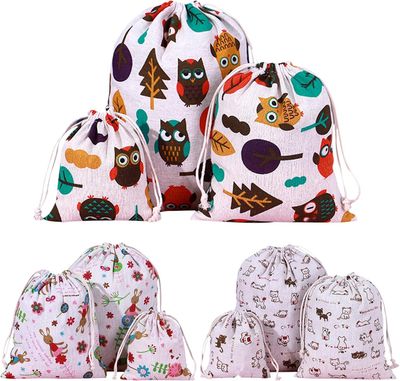 Heiqlay Woreczki z Tkaniny, 9 Woreczków z Tkaniny ze Sznurkiem