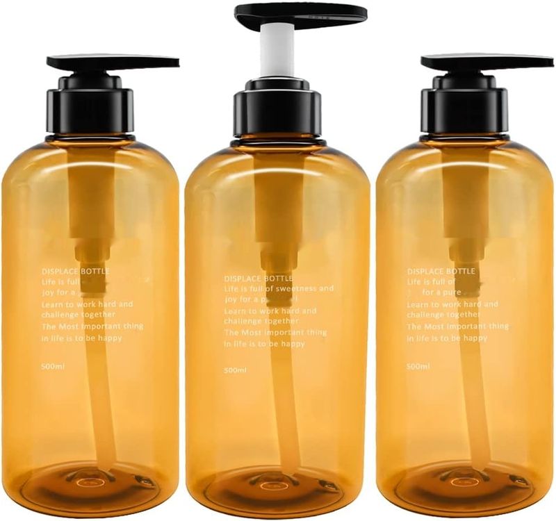 Dozownik do szamponu i odżywki, zestaw 3 sztuk, plastikowy dozownik.