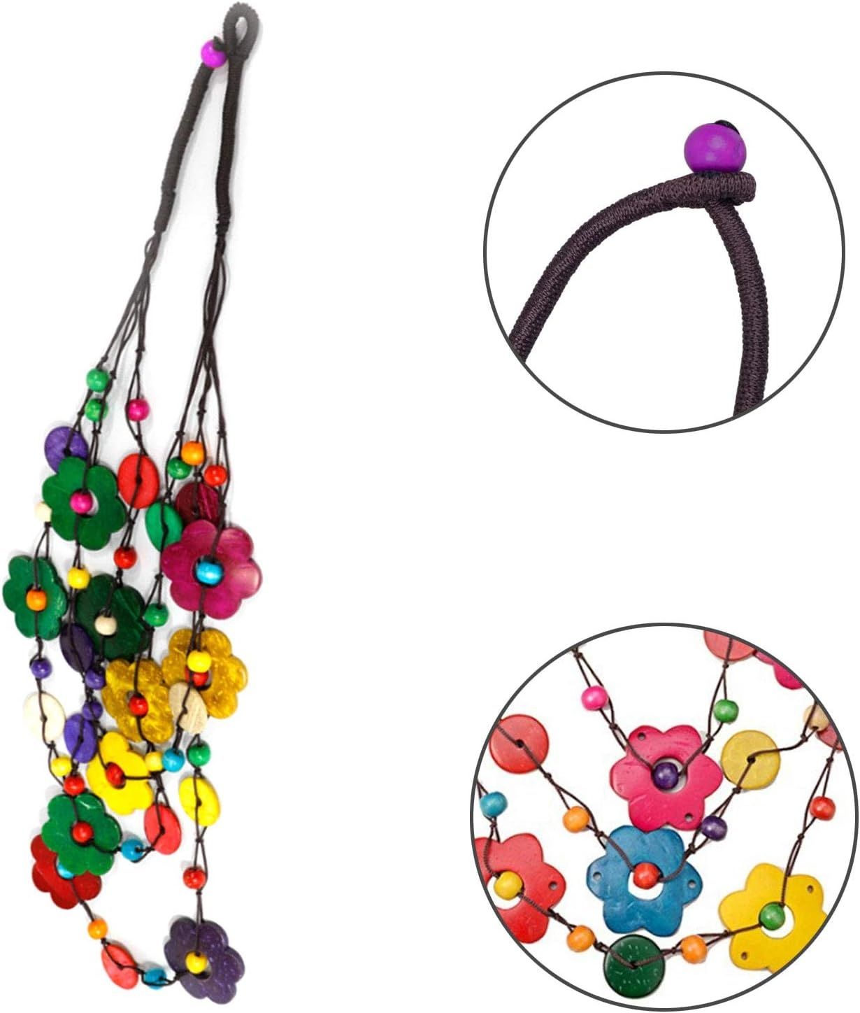 Boho etniczny długi naszyjnik vintage, ręcznie robiony.