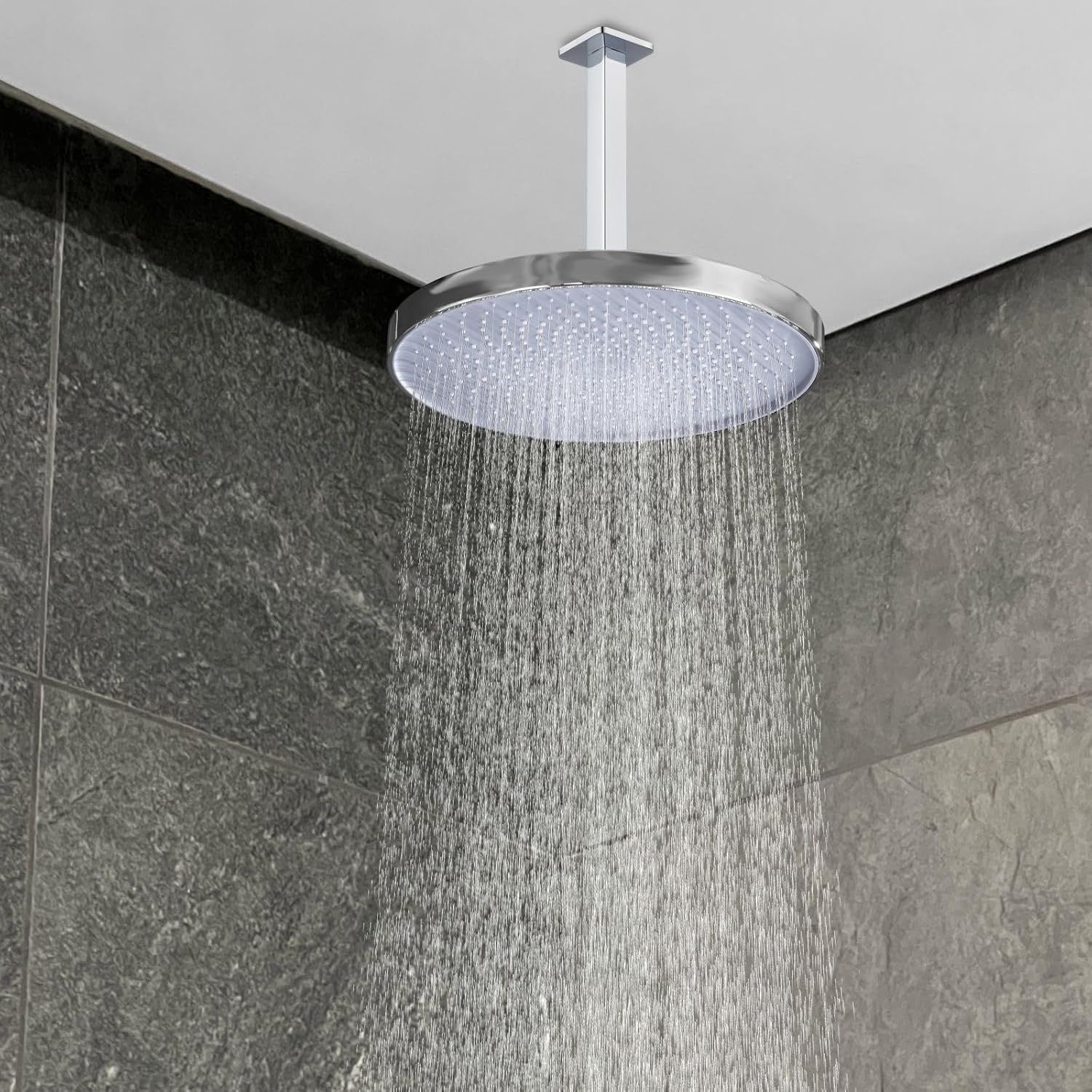 Ramię Prysznica Voolan z Kołnierzem, 15cm, Kwadratowe