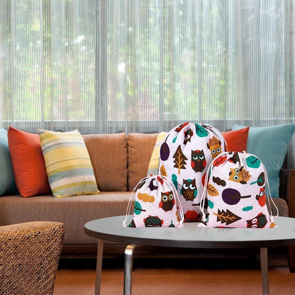 Heiqlay Woreczki z Tkaniny, 9 Woreczków z Tkaniny ze Sznurkiem