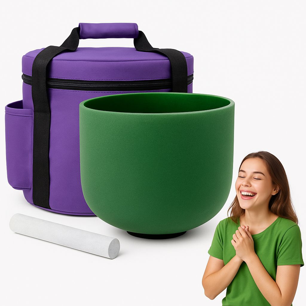 KVKA 25 cm Miski Śpiewające, 432 Hz, 10-calowa Zielona Czakra Miska