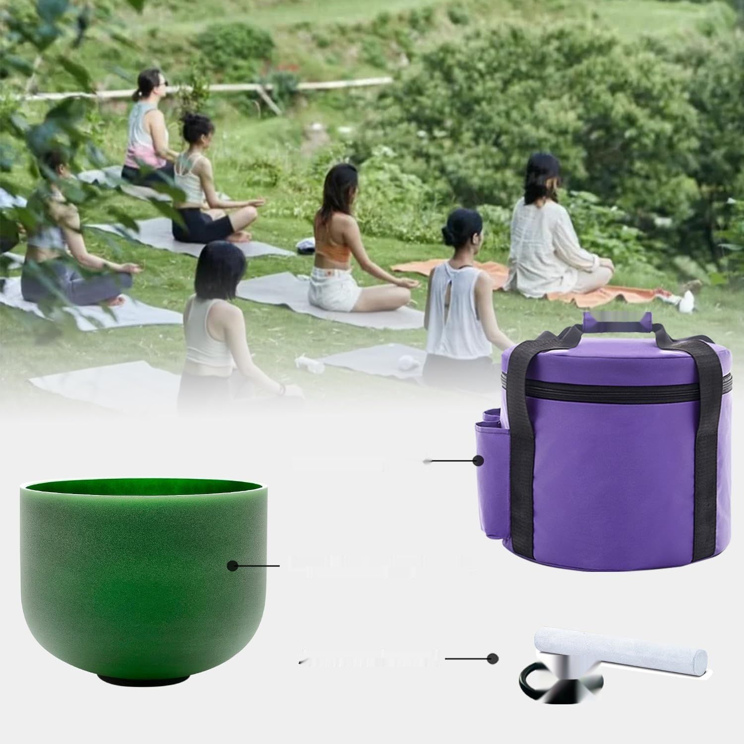 KVKA 25 cm Miski Śpiewające, 432 Hz, 10-calowa Zielona Czakra Miska