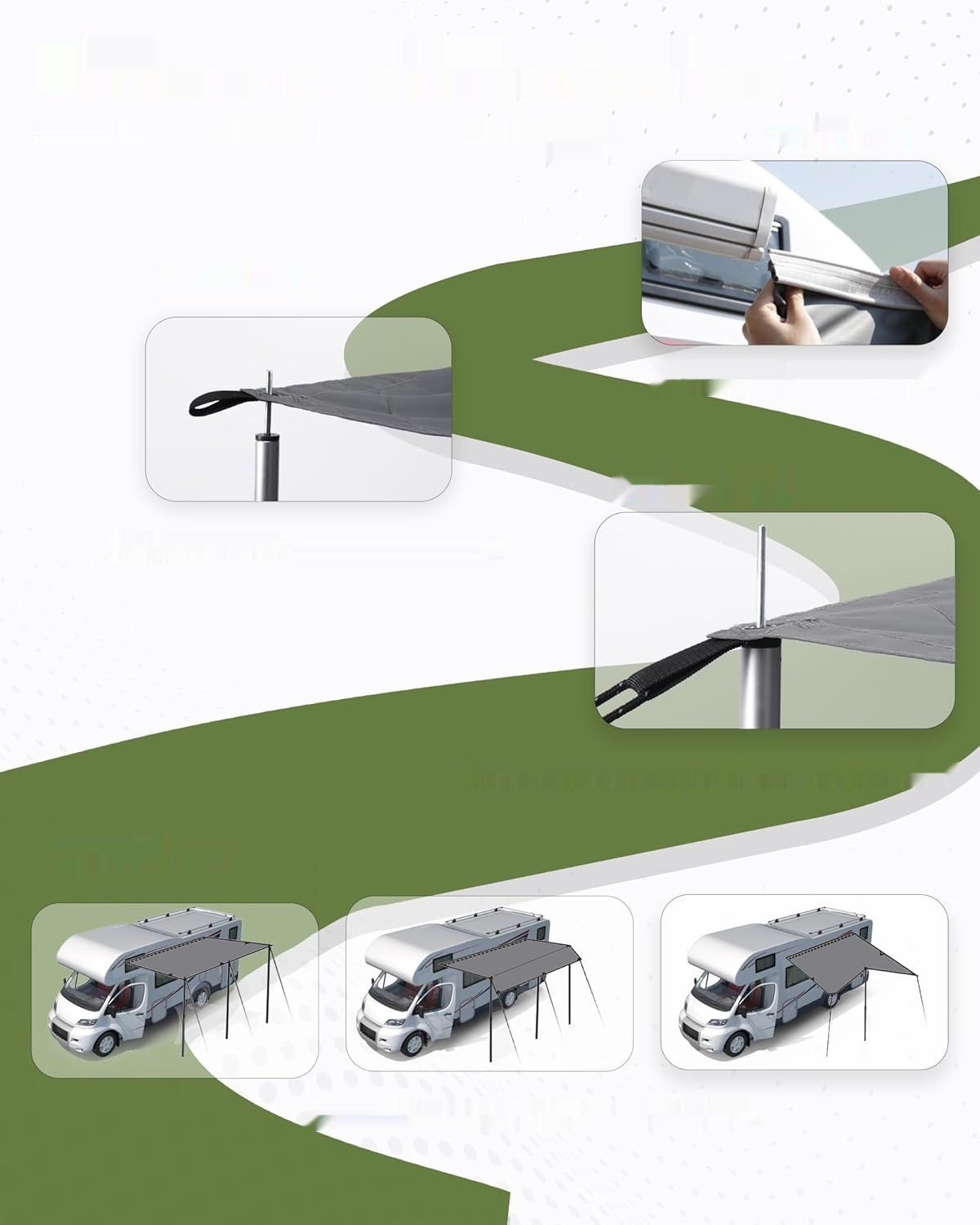 Ezcasch Markiza przeciwsłoneczna do przyczepy kempingowej 450x240 cm