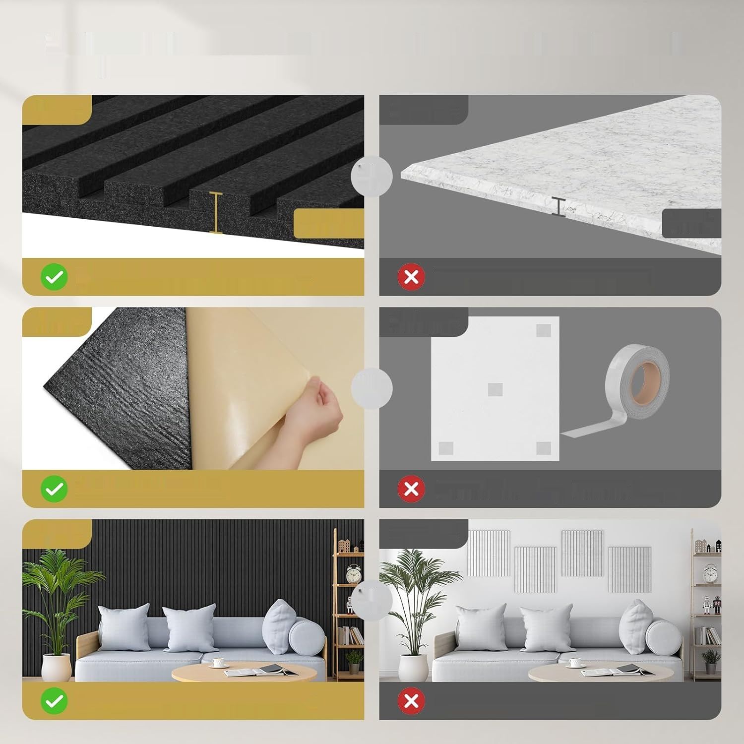 TONOR Zestaw 8 paneli piankowych do izolacji akustycznej, 120 x 60 x 1,8 cm