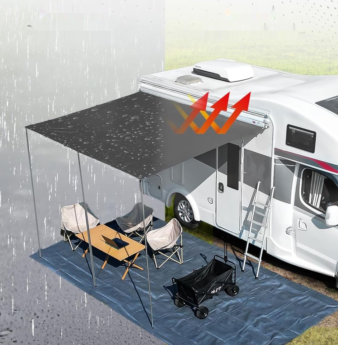 Ezcasch Markiza do przyczepy kempingowej 350x240cm