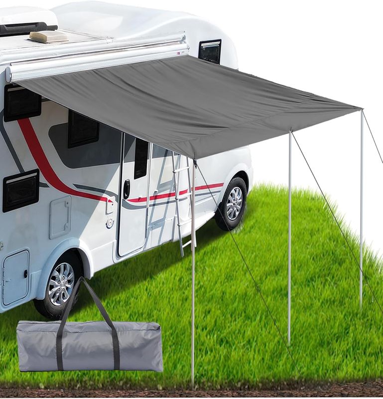 Ezcasch Żagiel przeciwsłoneczny do przyczepy kempingowej, 450 x 240 cm.