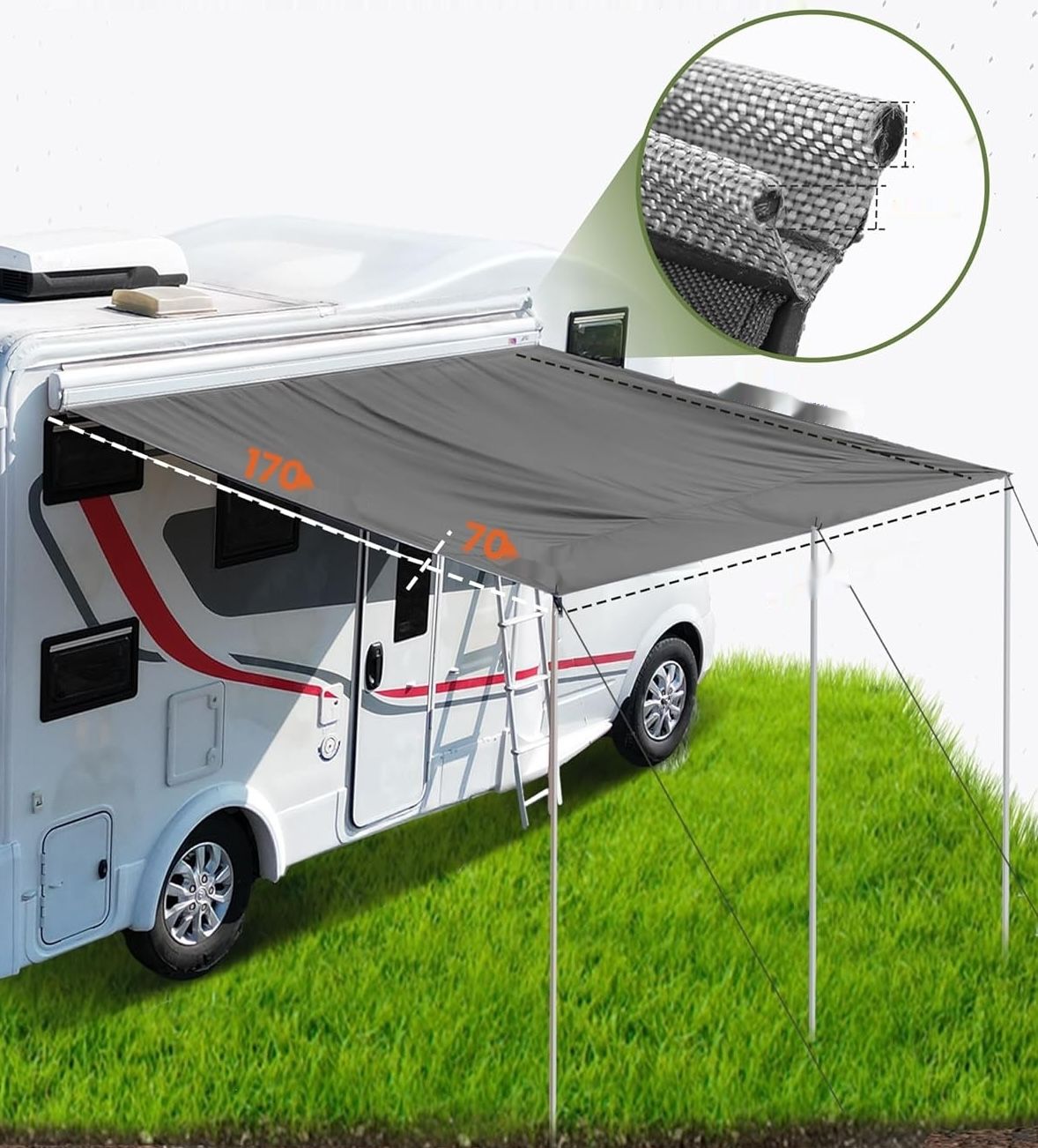 Ezcasch Markiza do przyczepy kempingowej 350x240cm