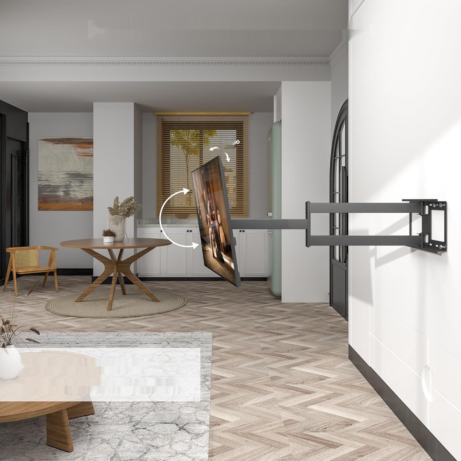 BONTEC Uchwyt ścienny TV, ramię 1040 mm, ekrany 32-75&quot;, do 60 kg, VESA 600x400 mm