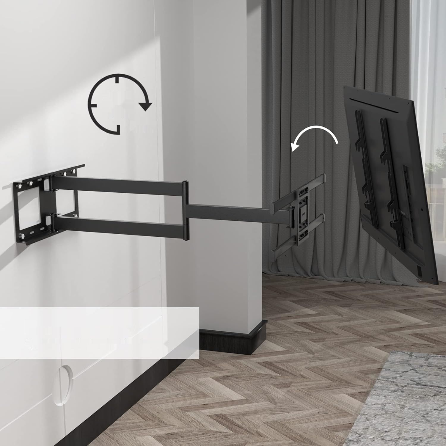 BONTEC Uchwyt ścienny TV, ramię 1040 mm, ekrany 32-75&quot;, do 60 kg, VESA 600x400 mm