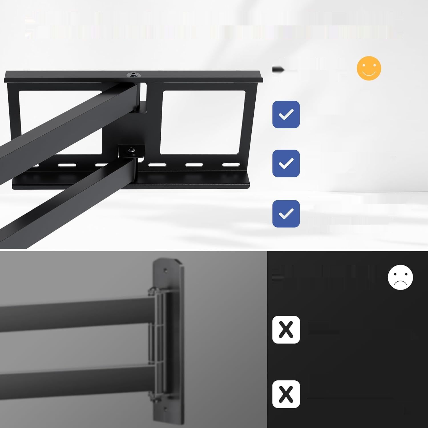 BONTEC Uchwyt ścienny TV, ramię 1040 mm, ekrany 32-75&quot;, do 60 kg, VESA 600x400 mm