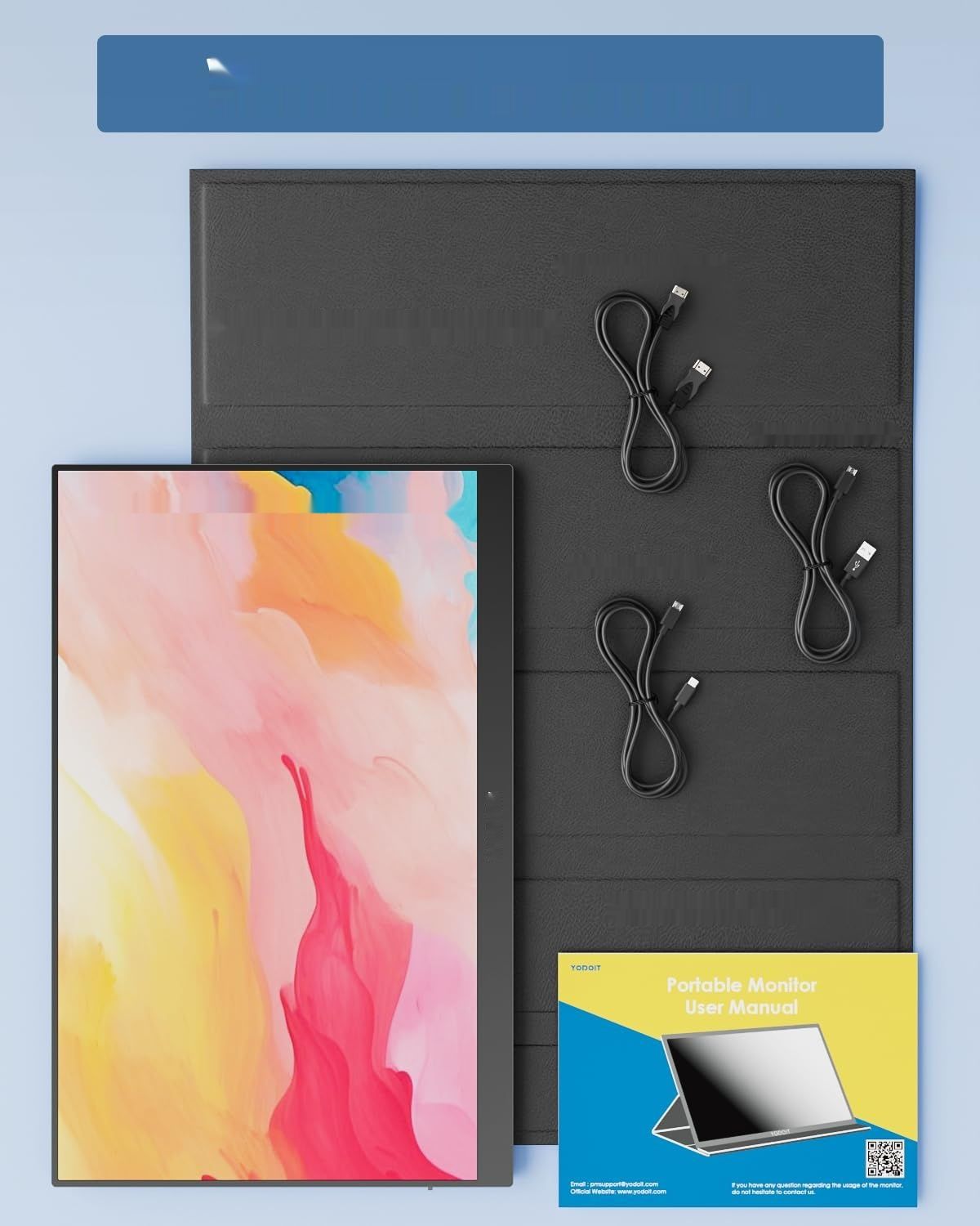 Yodoit przenośny monitor 15,6 cala 1920 x 1080P FHD IPS.