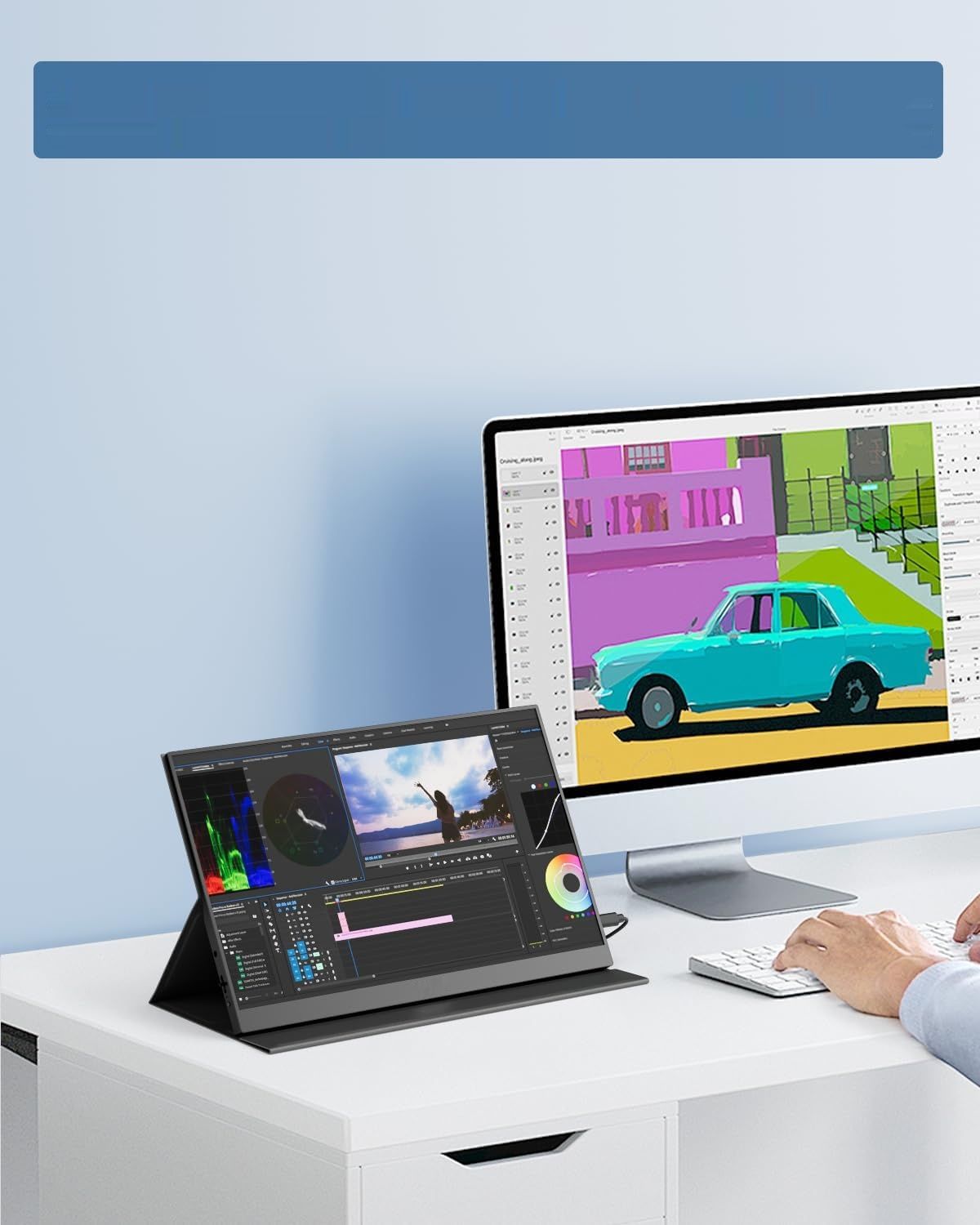 Yodoit przenośny monitor 15,6 cala 1920 x 1080P FHD IPS.