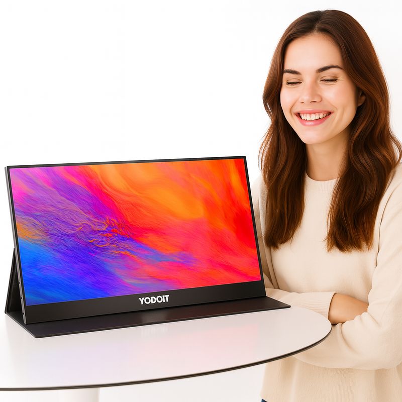 Yodoit przenośny monitor 15,6 cala 1920 x 1080P FHD IPS.