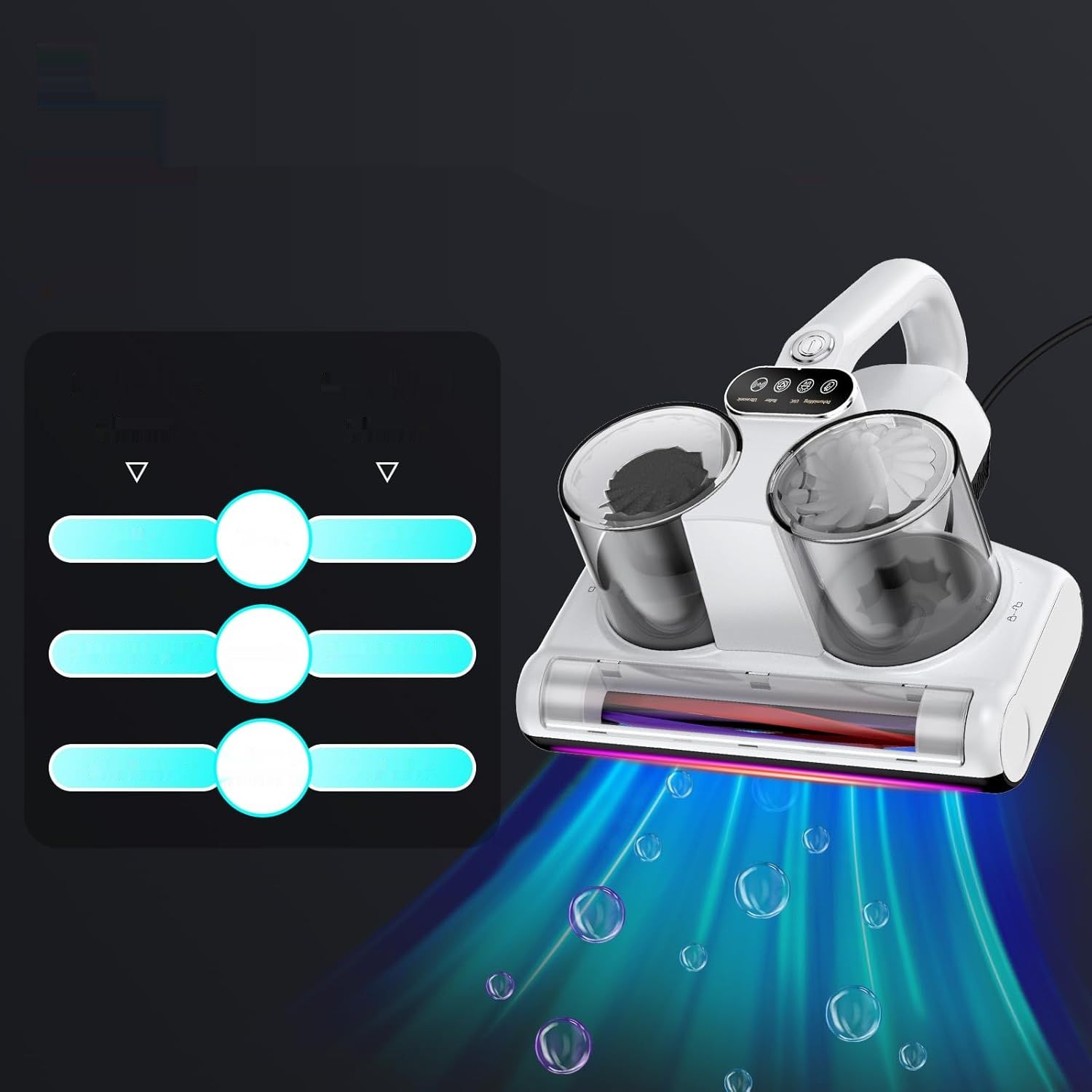 YUFAC Odkurzacz do Materacy, 16Kpa, 500W, z lampą UV, Przewodowy, Biały