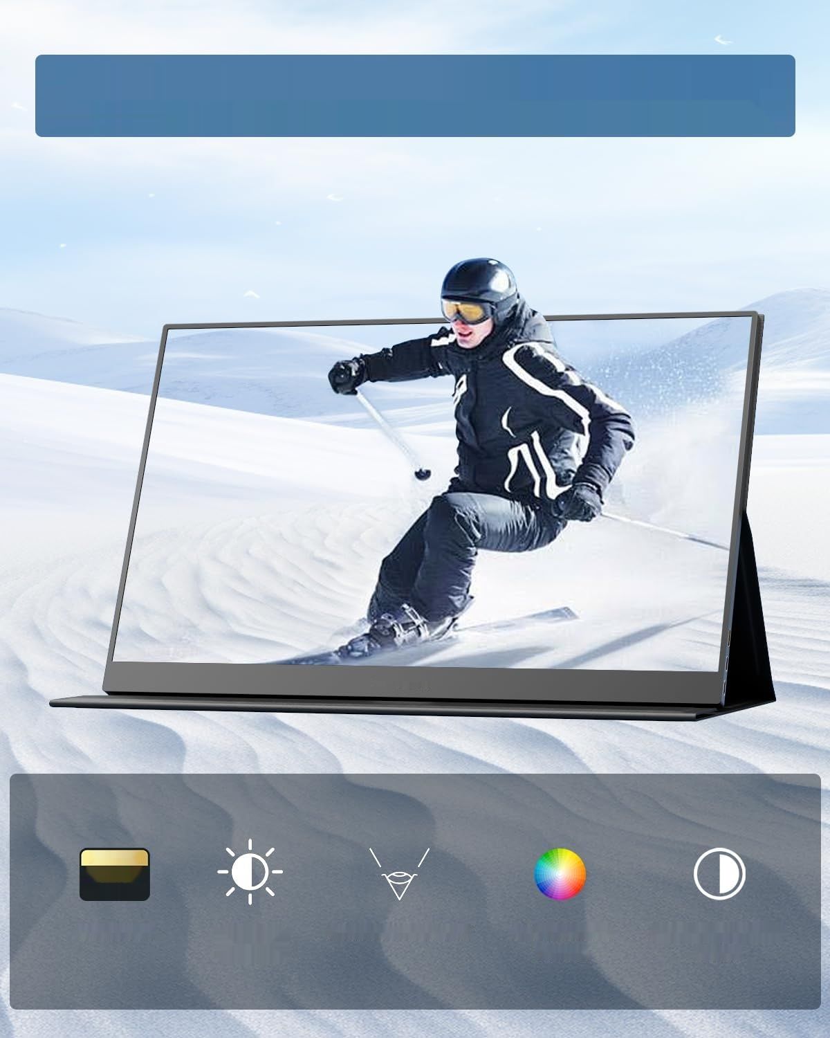 Yodoit Przenośny Monitor 14 Calowy - 1920 × 1080 FHD IPS Wyświetlacz