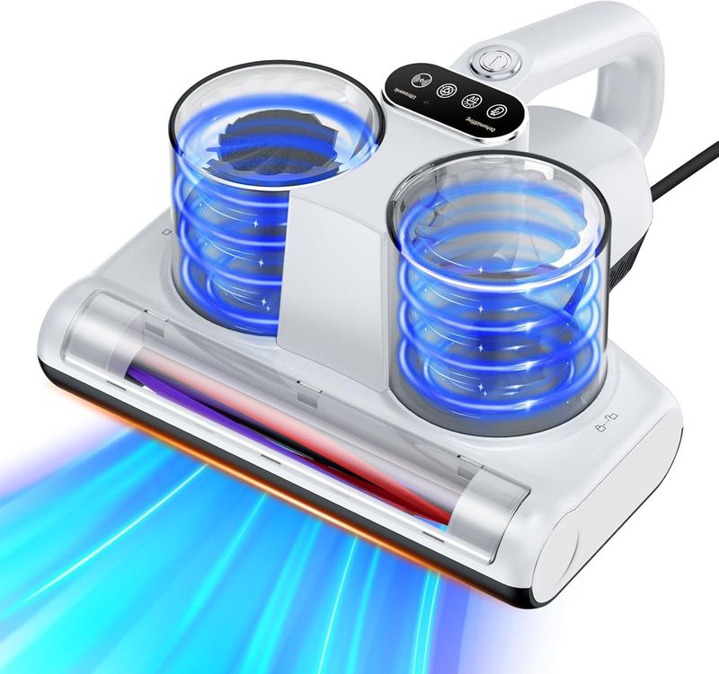 YUFAC Odkurzacz do Materacy, 16Kpa, 500W, z lampą UV, Przewodowy, Biały