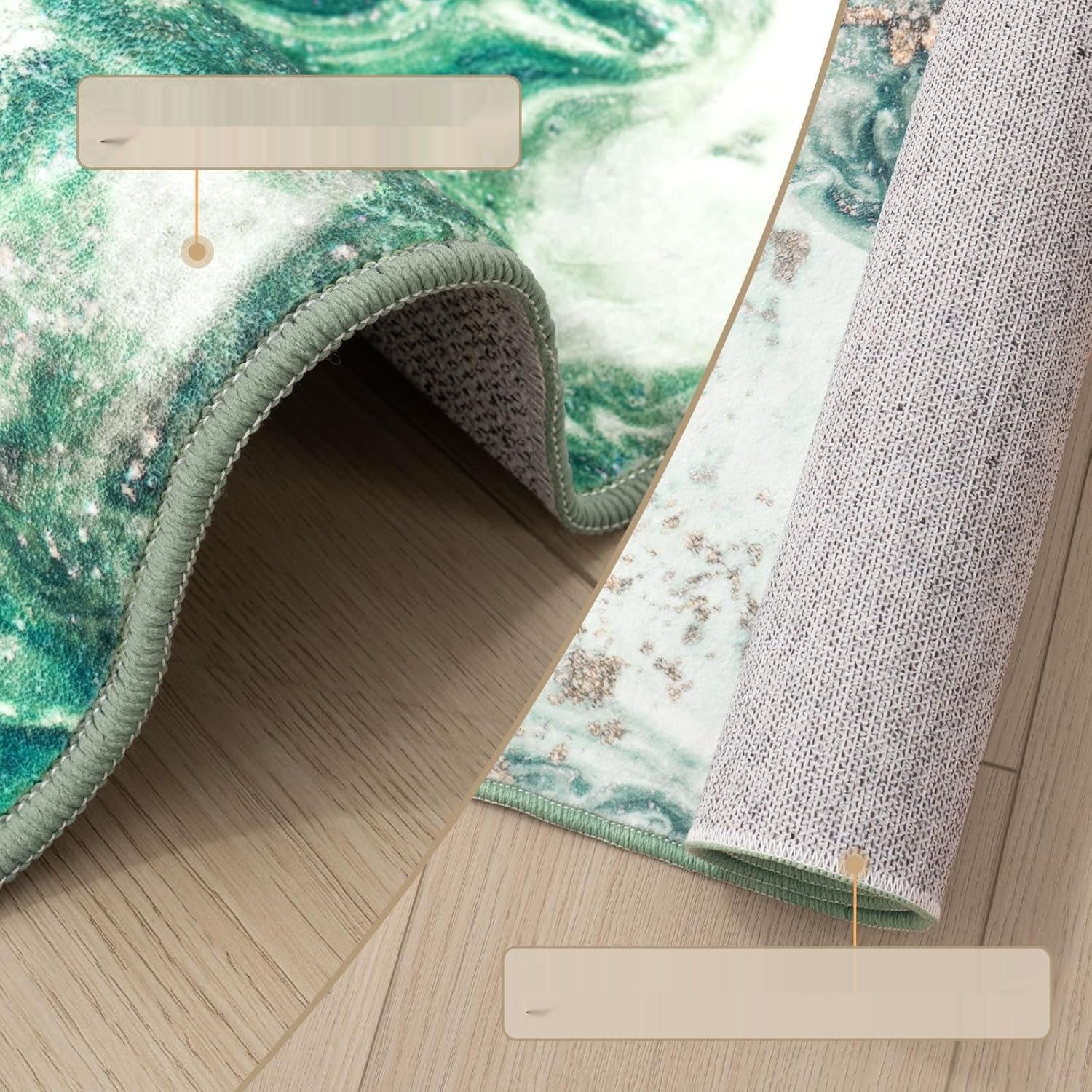 Nowoczesne Dywany do Salonu 80 x 150 cm Zielony