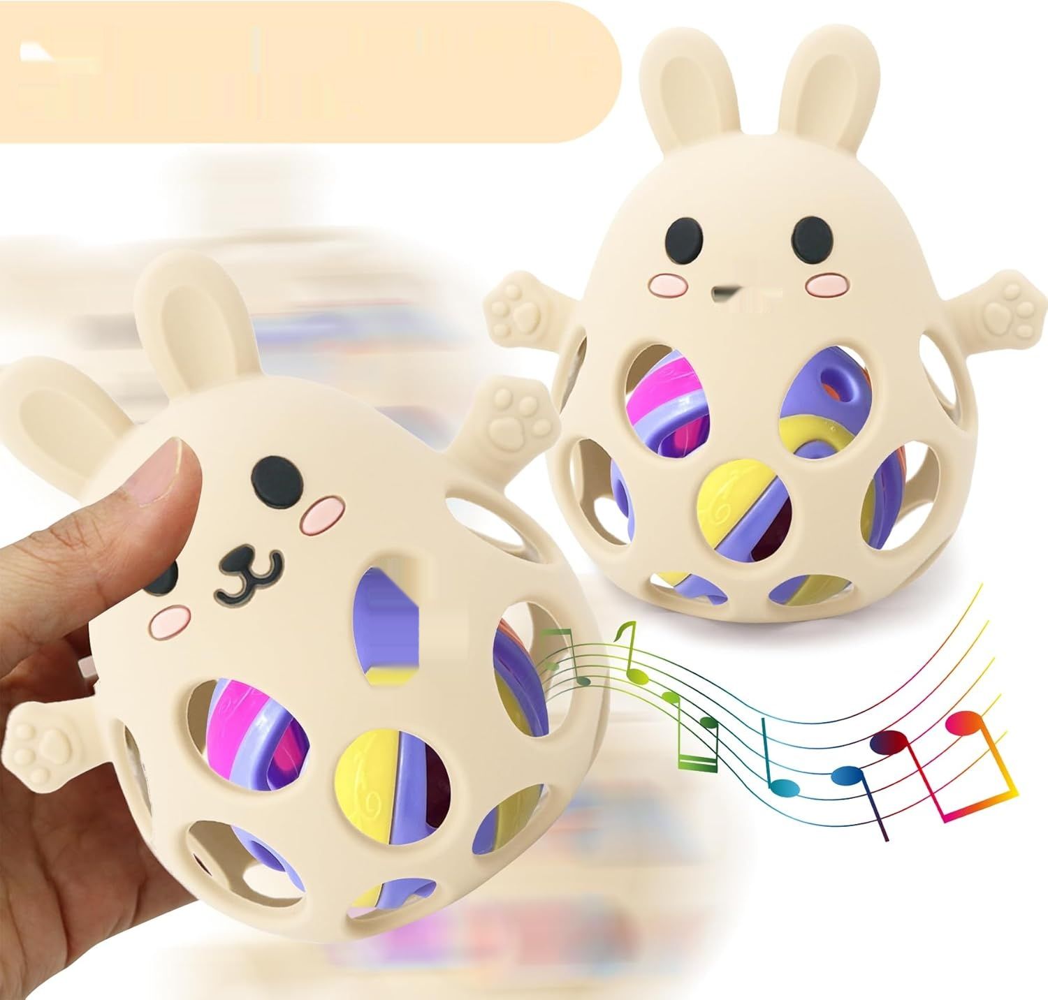 Shengruili Piłka do chwytania dla niemowląt - Zabawka Montessori bez BPA