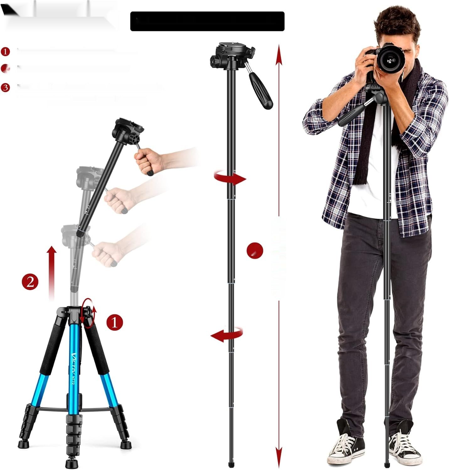 Victiv 182 cm statyw aluminiowy monopod T72