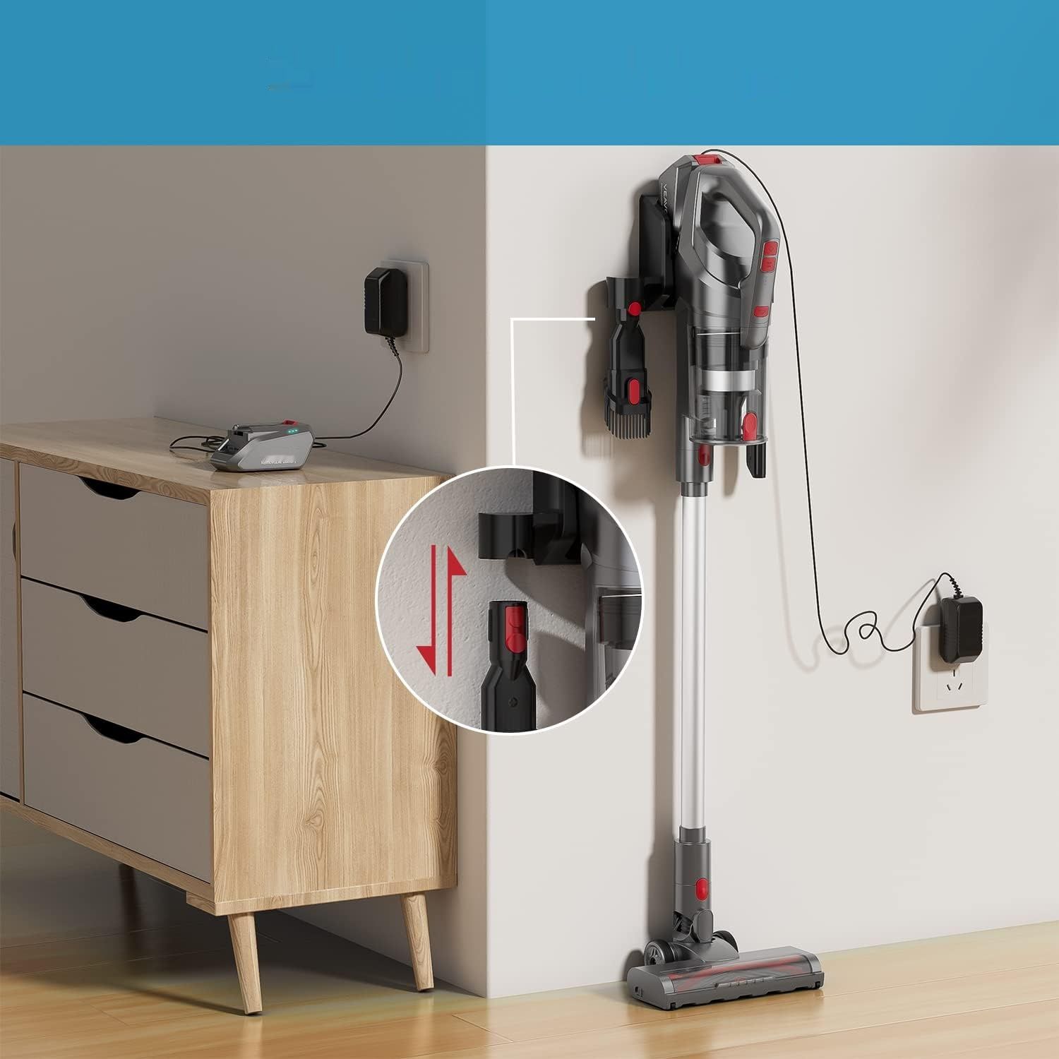 VEAVON Odkurzacz bezprzewodowy, 6 w 1, 200 W/23 KPa