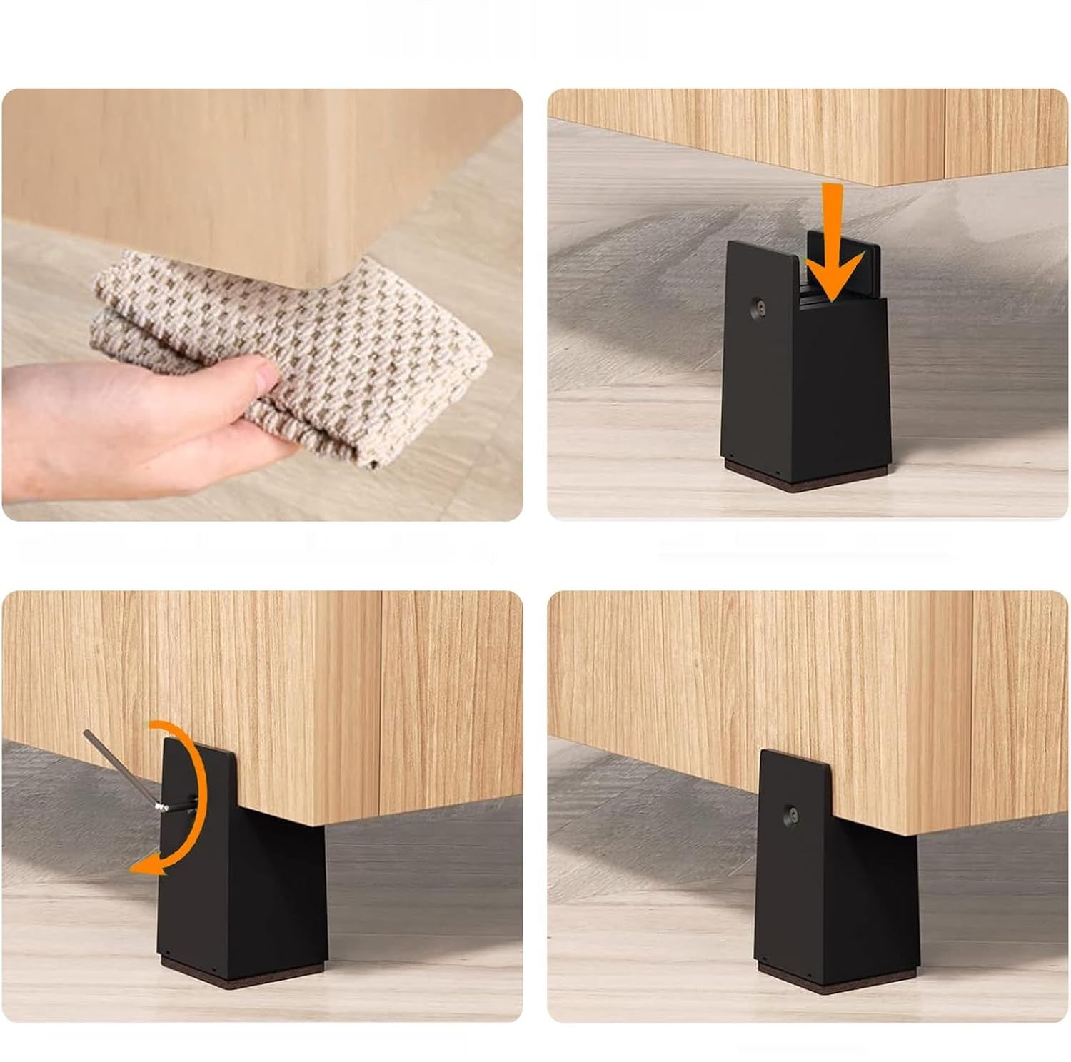 HAMON 4 sztuki Regulowane Nóżki do Mebli z Zaciskiem Śrubowym